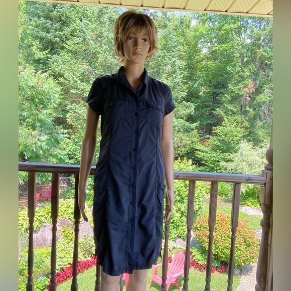 Columbia Dresses & Skirts - COLUMBIA Titanium Navy Blue Button Down
Activewear Sports Dress Size Medium